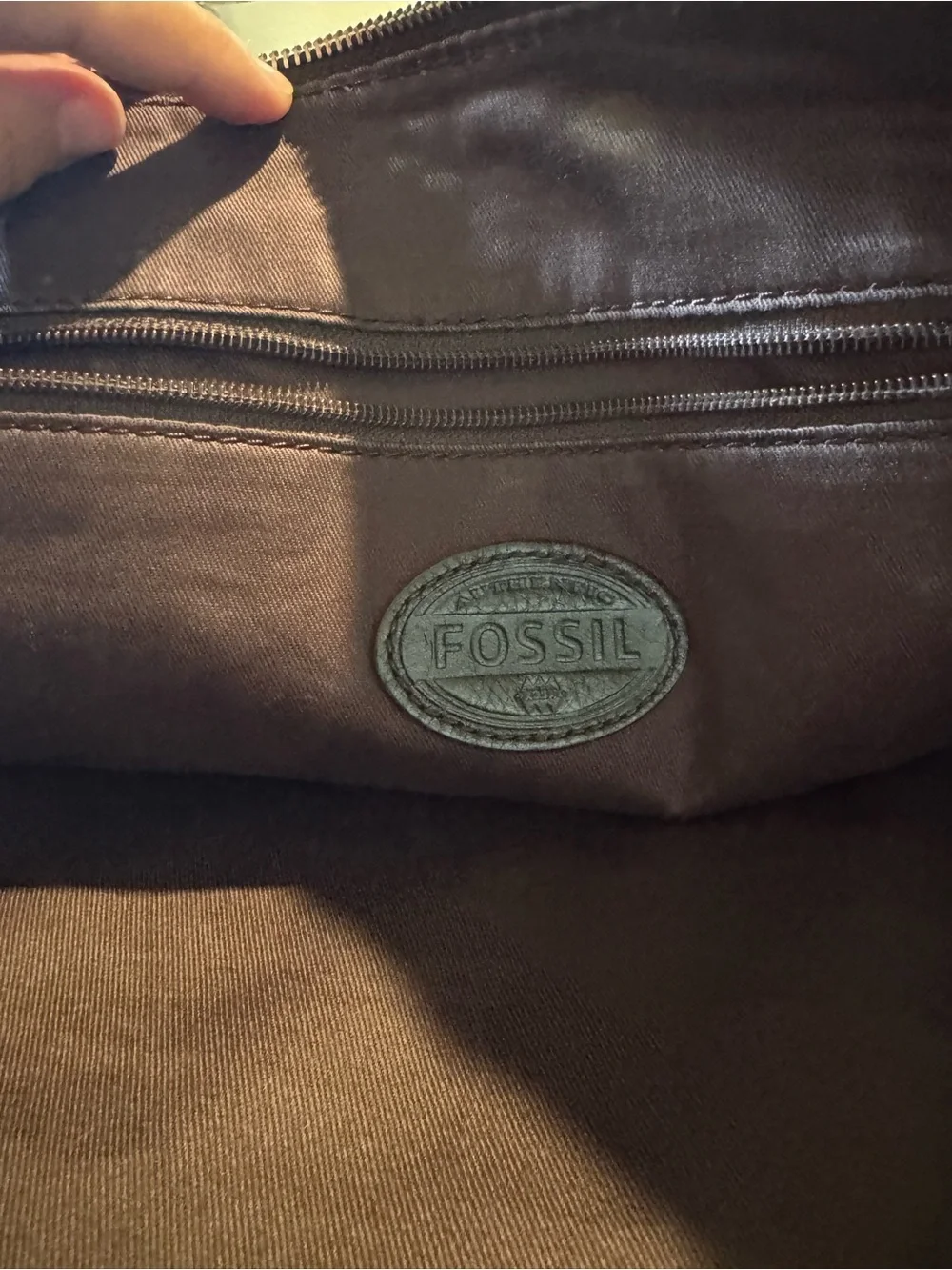 Fossil Dark Brown Leather Briefcase Tote